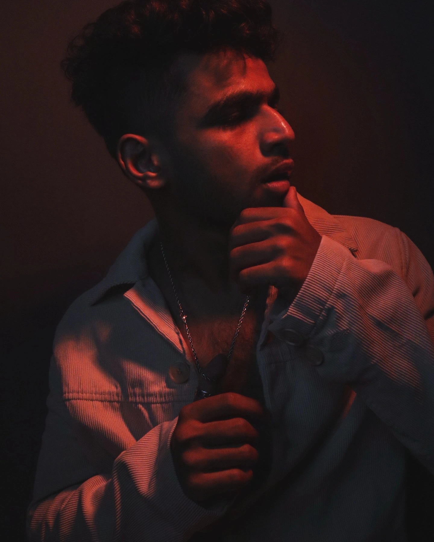 Tejas Krishna in cinematic red light